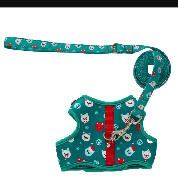 Free With Any Purchase! Merry & Bright~Red & Green Cat Christmas Harness NWOT - Picture 1 of 6